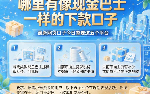 哪里有像现金巴士一样的下款口子，理出5个最新网贷口子今日整理这五个平台
