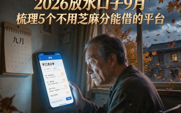 2026放水口子9月，梳理5个不用芝麻分能借的平台