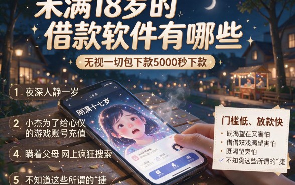 未满18岁的借款软件有哪些,整合五个无视一切包下款5000秒下款的平台