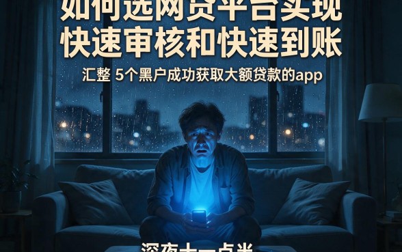 如何选择网贷平台实现快速审核和快速到账,汇整5个黑户成功获取大额贷款的app