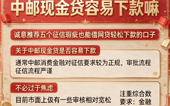 中邮现金贷容易下款嘛,诚意推荐五个征信瑕疵也能借网贷轻松下款的口子