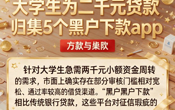 大学生为二千元贷款,归集5个黑户下款app