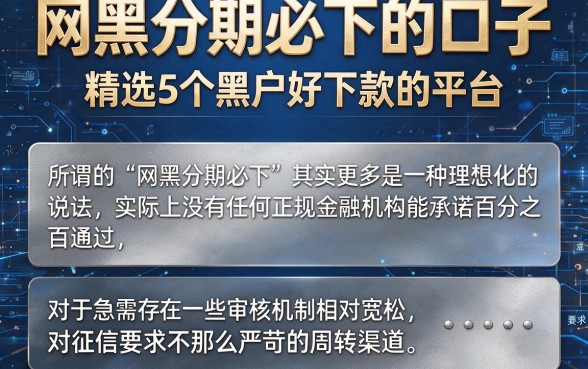 网黑分期必下的口子,精选5个黑户好下款的平台