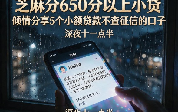 芝麻分650分以上小贷,倾情分享5个小额贷款不查征信的口子