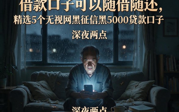 借款口子可以随借随还,精选5个无视网黑征信黑5000贷款口子