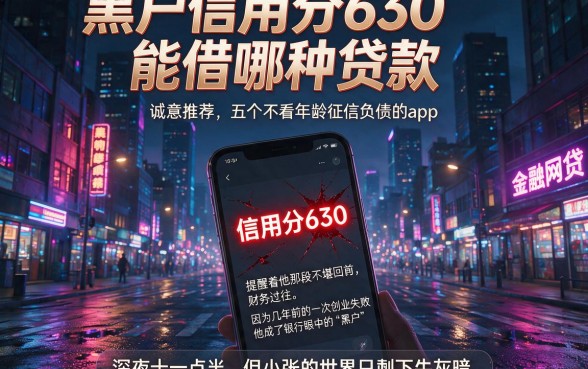 黑户信用分630能借哪种贷款，诚意推荐五个不看年龄征信负债的app