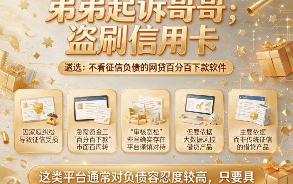 弟弟起诉哥哥盗刷信用卡，遴选5个不看征信负债的网贷百分百下款软件