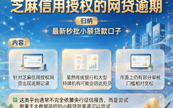 芝麻信用授权的网贷逾期,归纳五个最新秒批小额贷款口子