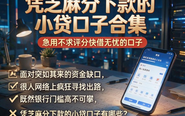 凭芝麻分下款的小贷口子合集,详细阐述五个急用不求评分快借无忧的口子