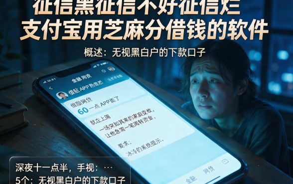 征信黑征信不好征信烂支付宝用芝麻分借钱的软件,概括5个无视黑白户的下款口子