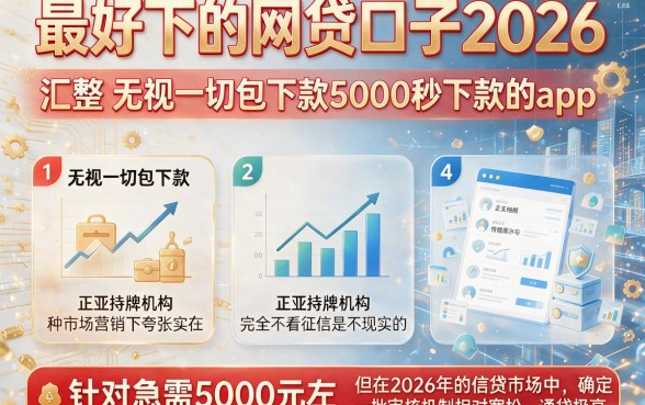 最好下的网贷口子2026，汇整五个无视一切包下款5000秒下款的app