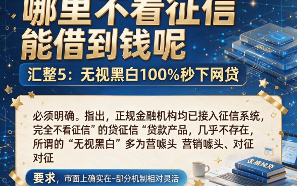 哪里不看征信能借到钱呢,汇整5个无视黑白100%秒下网贷
