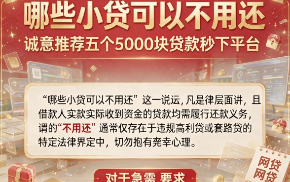哪些小贷可以不用还,诚意推荐五个5000块贷款秒下平台
