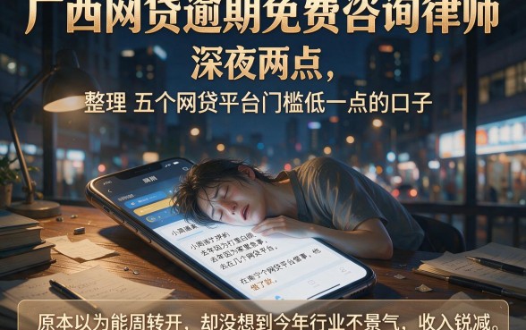 广西网贷逾期免费咨询律师,整理五个网贷平台门槛低一点的口子