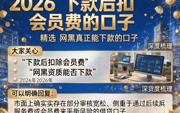 2026下款后扣会员费的口子,精选五个网黑真正能下款的口子