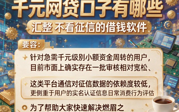 千元网贷口子有哪些,汇整五个不看征信的借钱软件