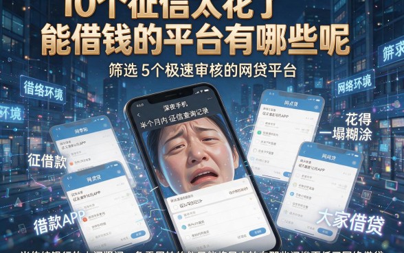 10个征信太花了能借钱的平台有哪些呢,筛选5个极速审核的网贷平台