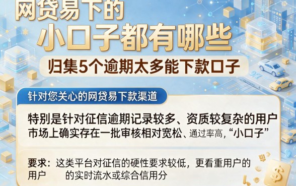网贷易下的小口子都有哪些,归集5个逾期太多能下款口子