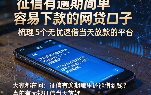 征信有逾期简单容易下款的网贷口子,梳理5个无忧速借当天放款的平台