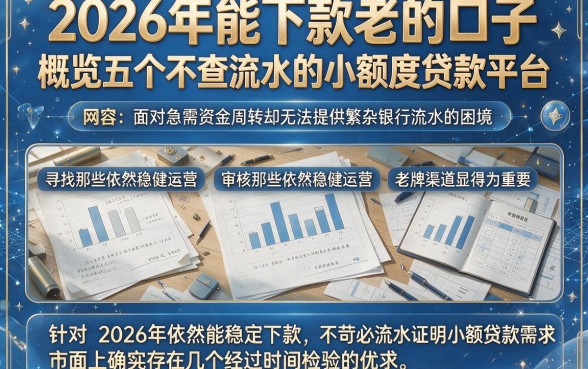 2026年能下款老的口子,概览五个不查流水的小额度贷款平台
