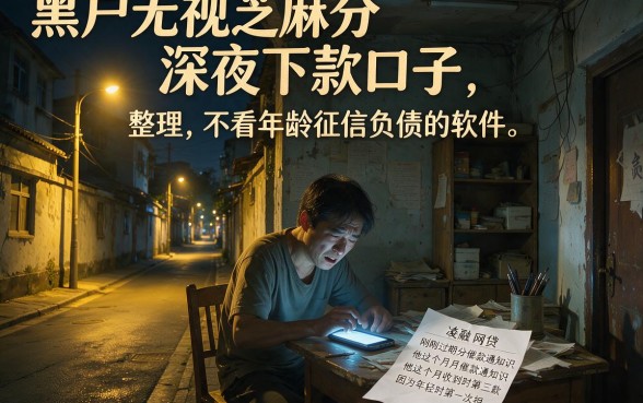 黑户无视芝麻分深夜下款口子,整理五个不看年龄征信负债的软件