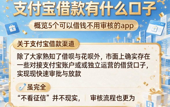 支付宝借款有什么口子,概览5个可以借钱不用审核的app