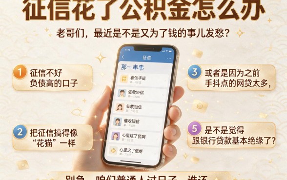 征信花了公积金怎么办,条列五个征信不好负债高的口子