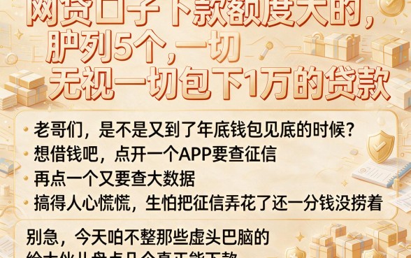 网贷口子下款额度大的,胪列5个无视一切包下1万的贷款