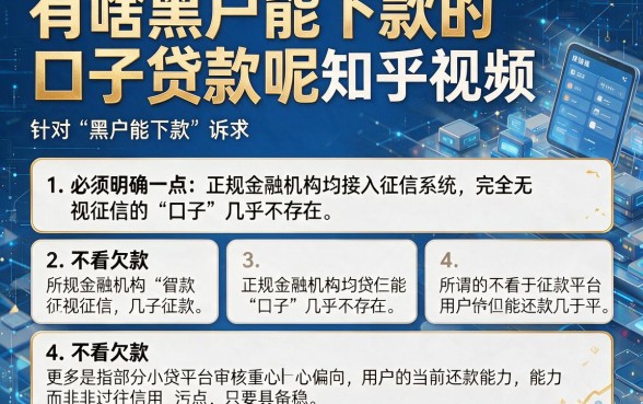 有啥黑户能下款的口子贷款呢知乎视频,详细阐述五个不看欠款的贷款平台