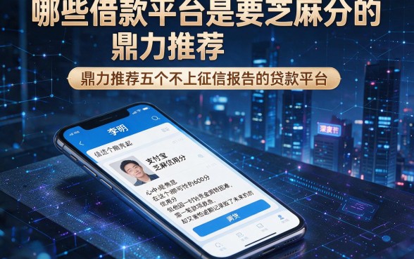 哪些借款平台是要芝麻分的，鼎力推荐五个不上征信报告的贷款平台