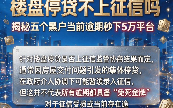 楼盘停贷不上征信吗,揭秘五个黑户当前逾期秒下5万平台