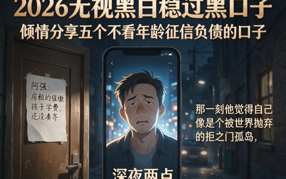 2026无视黑白稳过黑口子，倾情分享五个不看年龄征信负债的口子