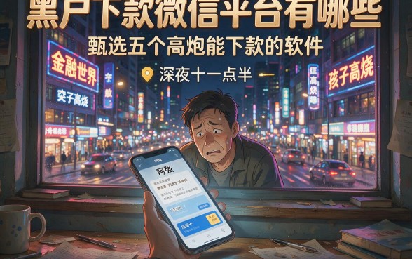 黑户下款微信平台有哪些，甄选五个高炮能下款的软件