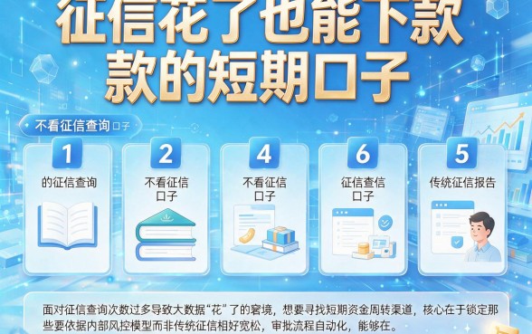 征信花了也能下款的短期口子,罗列5个不看征信查询的口子