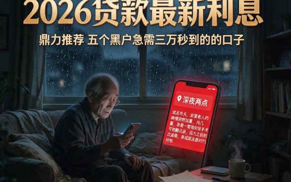2026贷款最新利息,鼎力推荐五个黑户急需三万秒到的的口子