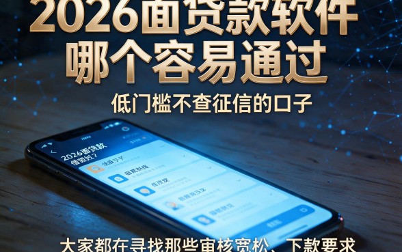 2026面贷款软件哪个容易通过,理出五个低门槛不查征信的口子