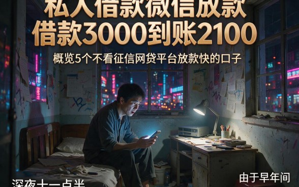 私人借款微信放款借款3000到账2100，概览5个不看征信网贷平台放款快的口子