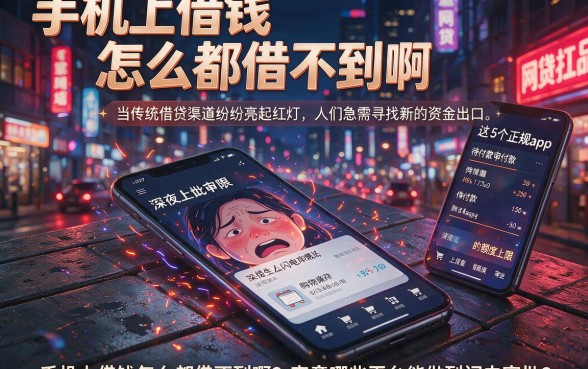 手机上借钱怎么都借不到啊,规整5个闪电审批的app