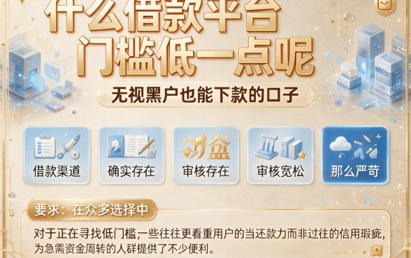 什么借款平台门槛低一点呢,罗列五个无视黑户也能下款的口子