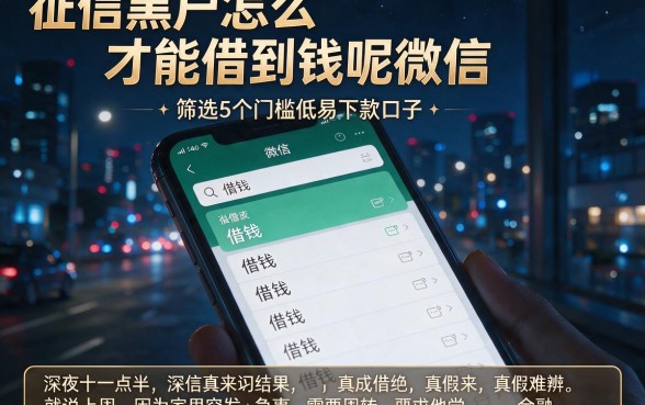 征信黑户怎么才能借到钱呢微信,筛选5个门槛低易下款口子