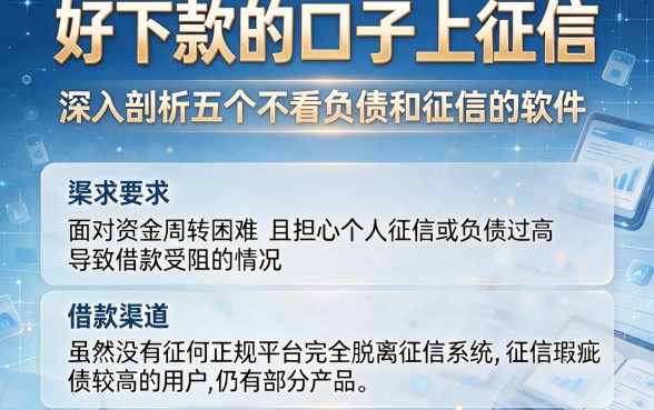 好下款的口子上征信，深入剖析五个不看负债和征信的软件