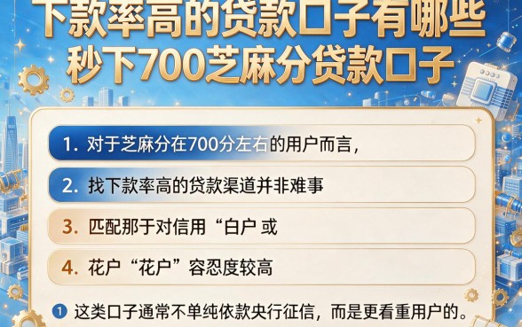 下款率高的贷款口子有哪些,胪列五个秒下700芝麻分贷款口子