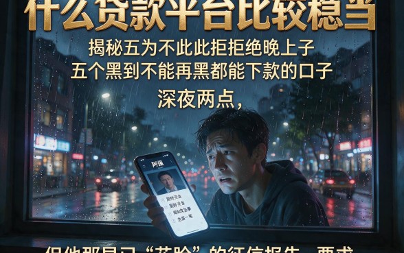 什么贷款平台比较稳当,揭秘五个黑到不能再黑都能下款的口子
