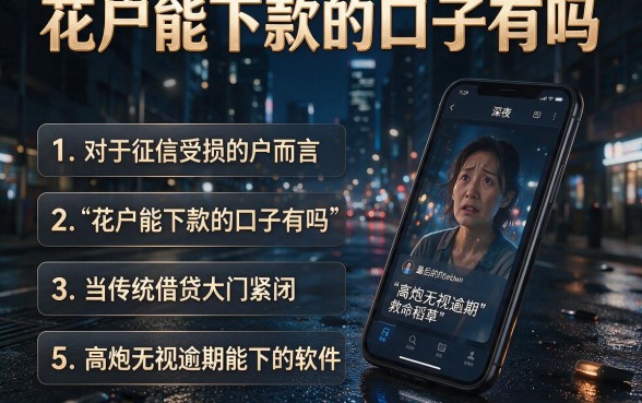 花户能下款的口子有吗,条列5个高炮无视逾期能下的软件