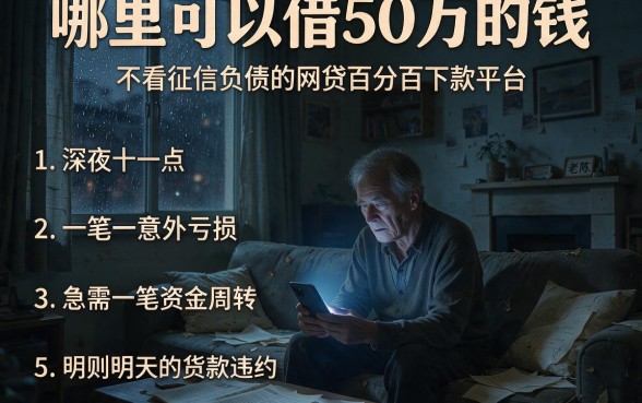 哪里可以借50万的钱,归纳五个不看征信负债的网贷百分百下款平台