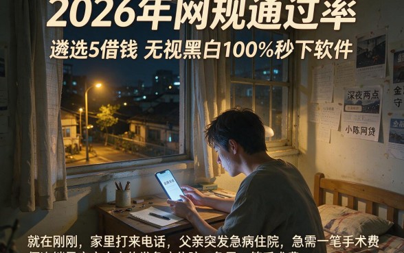 2026年网规通过率,遴选5个借钱无视黑白100%秒下软件