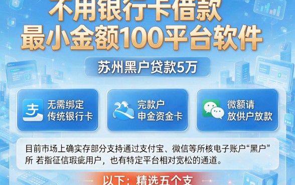 不用银行卡借款最小金额100平台软件,罗列五个苏州黑户贷款5万的平台