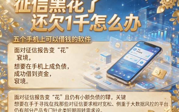 征信黑花了还欠1千怎么办，揭秘五个手机上可以借钱的软件