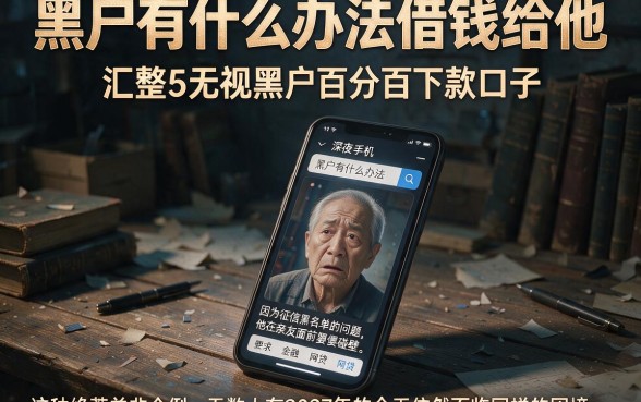 黑户有什么办法借钱给他,汇整5个无视黑户百分百下款口子
