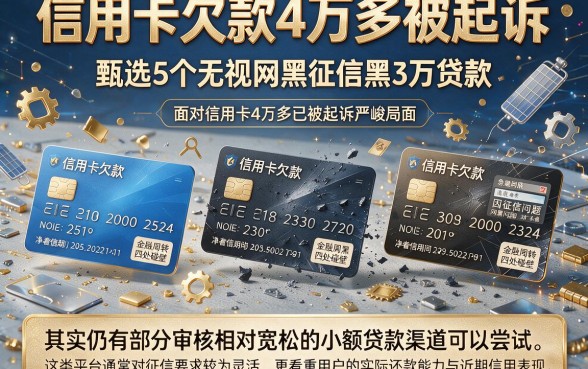 信用卡欠款4万多被起诉,甄选5个无视网黑征信黑3万贷款